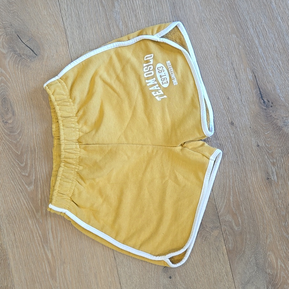 Zara Junior Girls sz 9 Yellow Team Oslo Athletic Retro style shorts